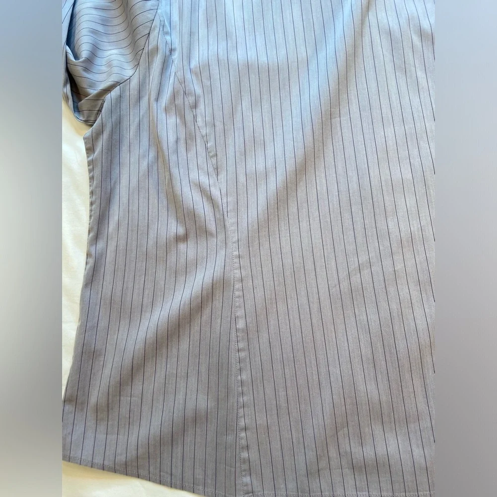 Lafayette 148‎ NY women’s button down, pin stripe Tonal Purple top size 16 - Picture 5 of 12
